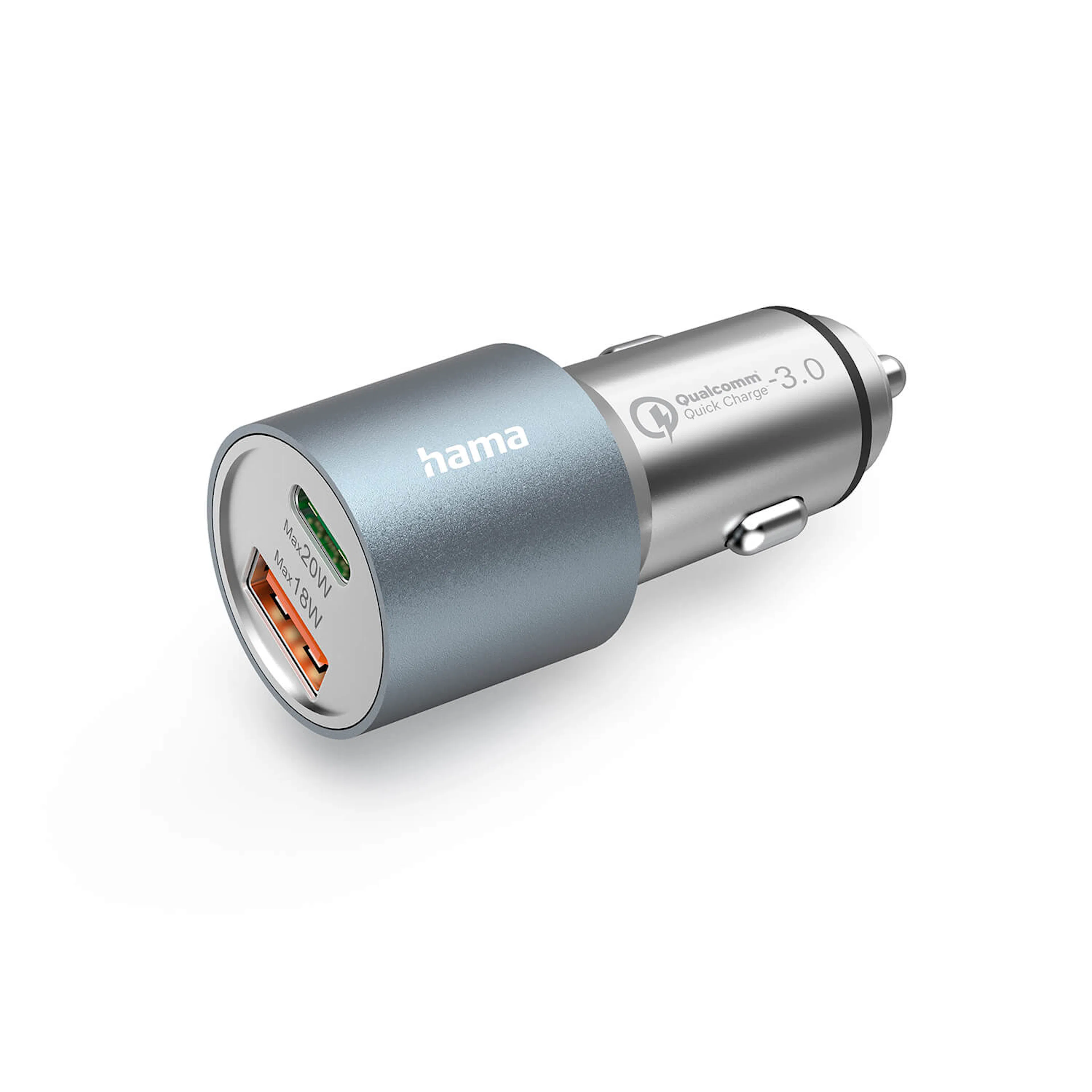 Billaddare HAMA USB-C USB-A PD 38W Metall