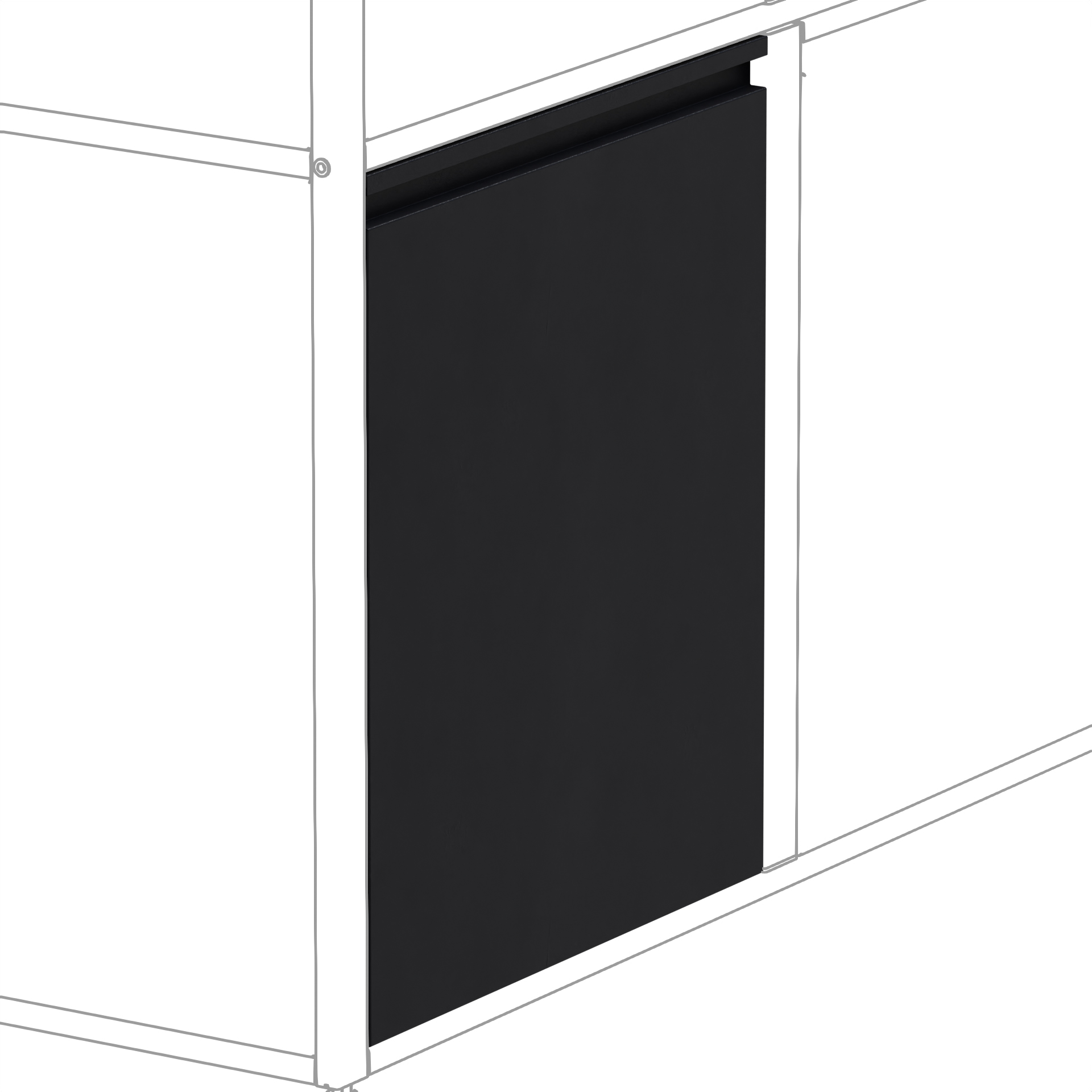 Dörr Skotte Kitchen 538  Svart 650 mm Till Utekök