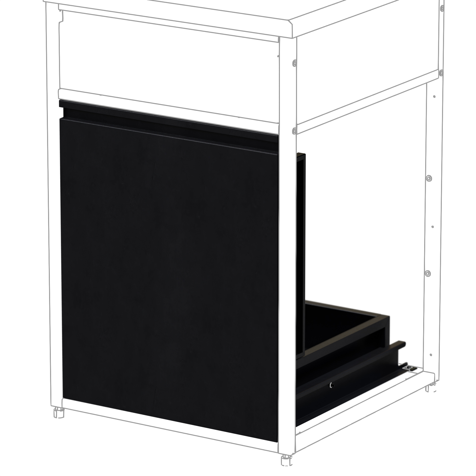 Låda Skotte Kitchen 538 Svart 650mm Till Utekök