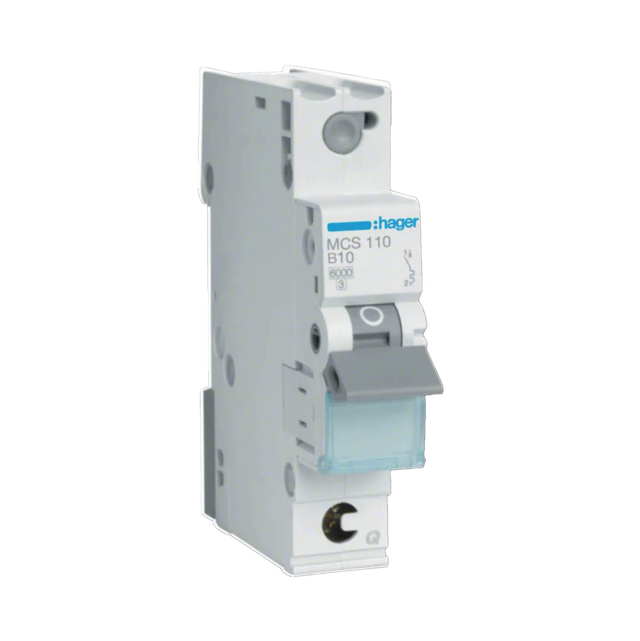 Dvärgbrytare Hager Snabbanslutning QuickConnect 1-polig med C-karakteristisk Brytförmåga 6 kA