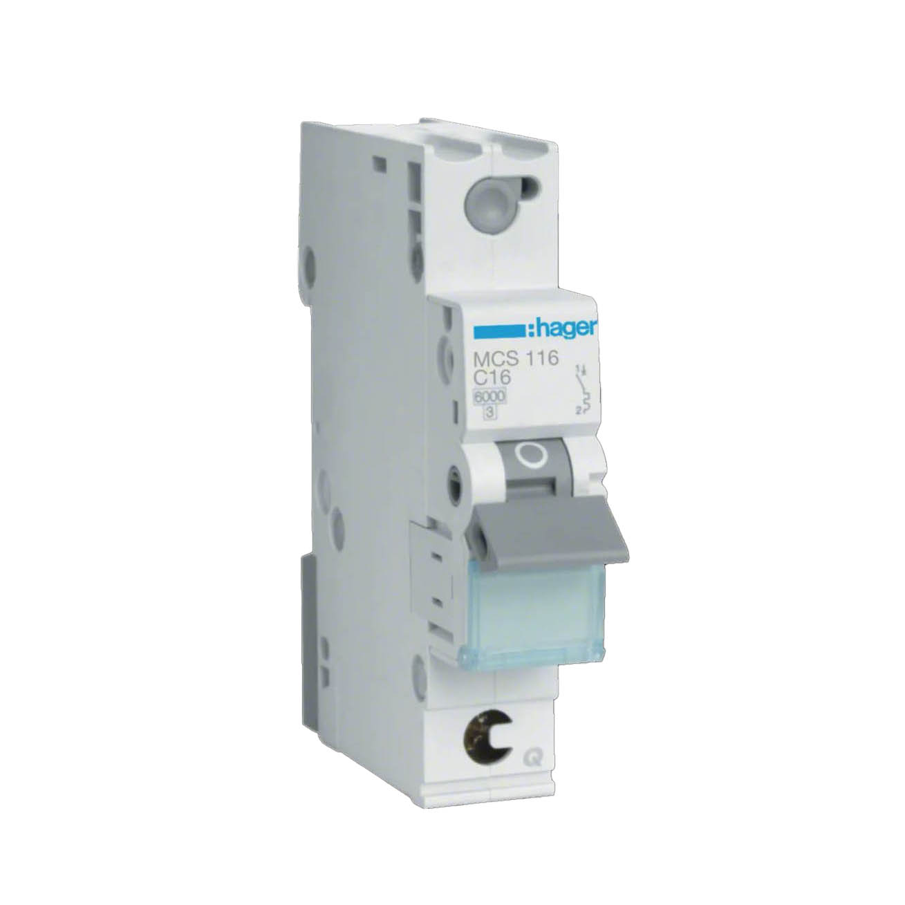 Dvärgbrytare Hager Snabbanslutning QuickConnect 1-polig med C-karakteristisk Brytförmåga 6 kA