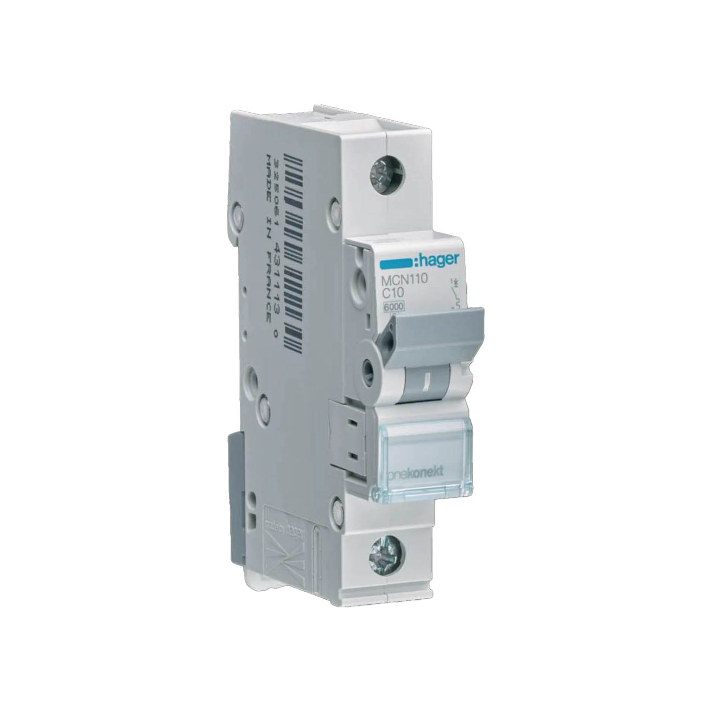 Dvärgbrytare Hager Skruvanslutning 1-polig med C-karakteristik Brytförmåga 6 kA