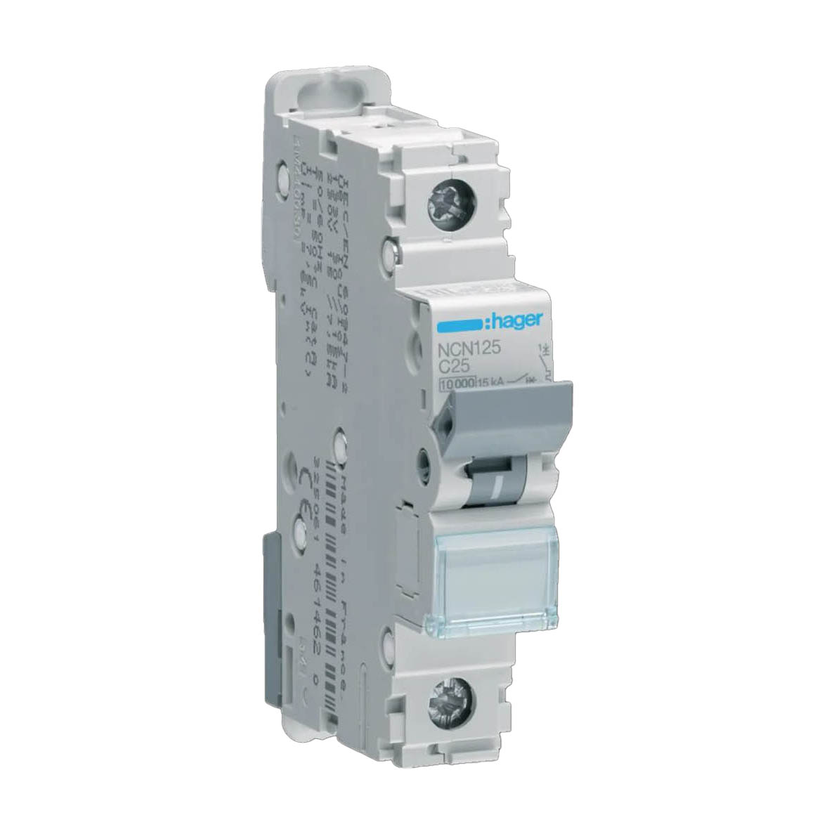 Dvärgbrytare Hager 1-polig med C-karakteristik Brytförmåga 10 kA
