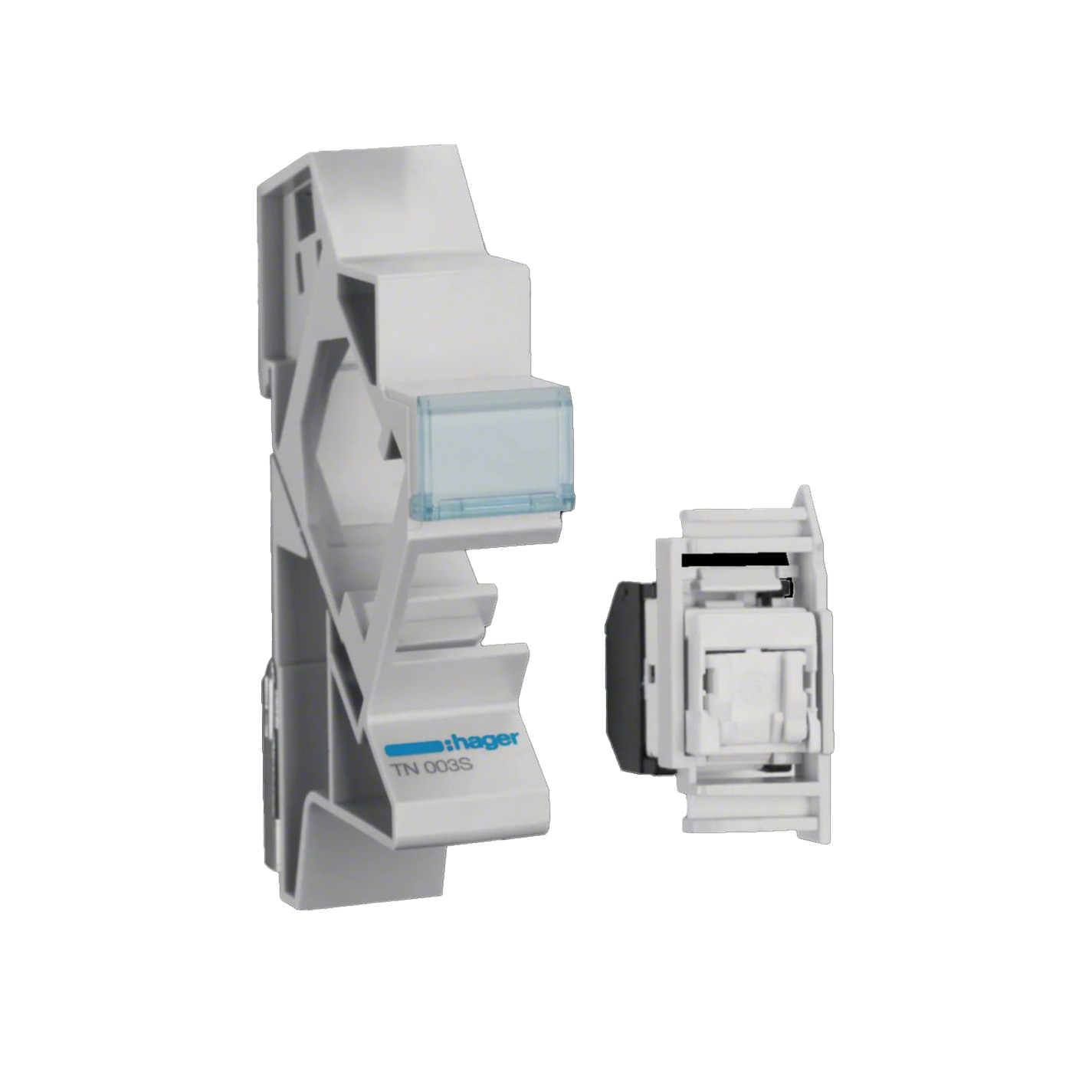 Modularuttag Hager 4 st RJ45 i Normutförande Kategori 6