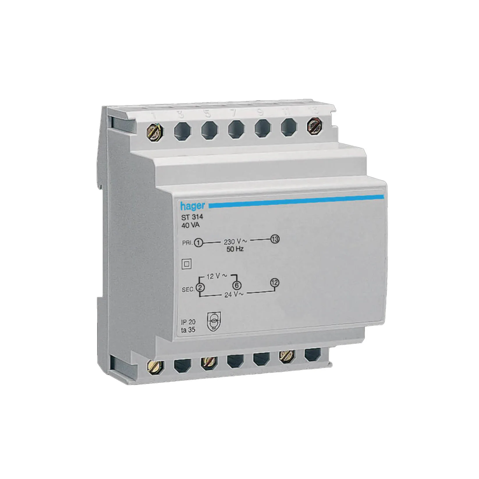 Skyddstransformator Hager 12/24 V AC