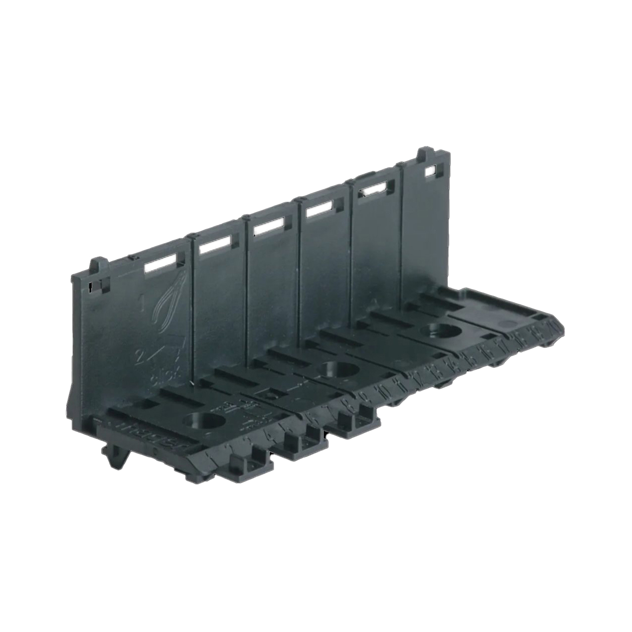 Hållare Hager QuickConnect för Noll- och Jordplintar på Kapslingens DIN-skena