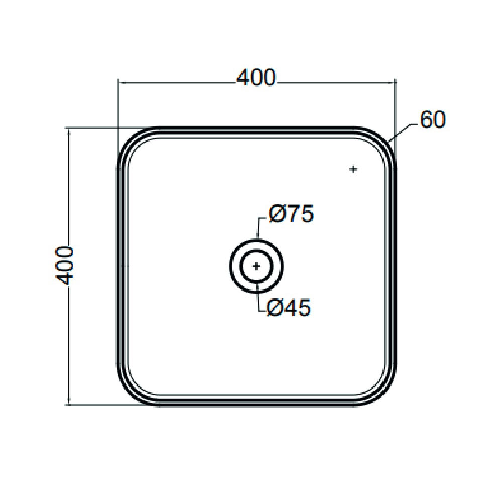 Tvättställ Lavabo Mate Slim 400x400 mm