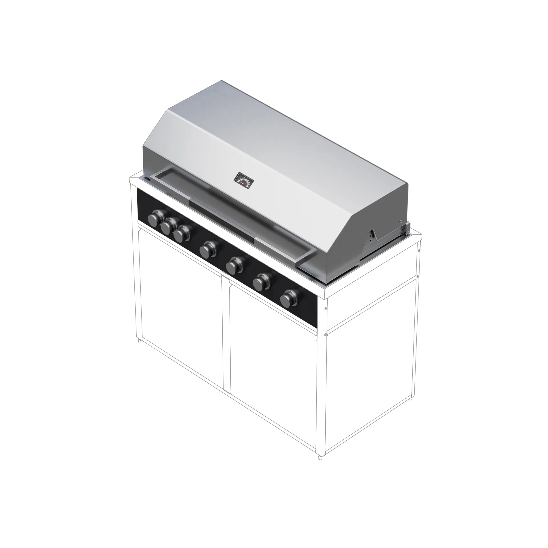 Gasolgrill Skotte Kitchen Rostfri 6 Brännare Till Utekök