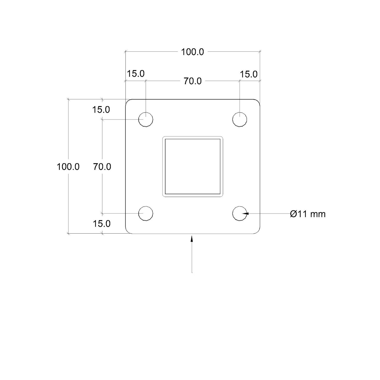 Stålstolpe PLUS Med Fot inkl. Bultar För Trappräcke