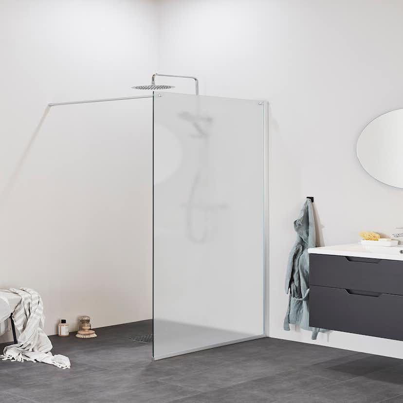 Duschvägg Noro Frost DV Frostat Glas 800 mm