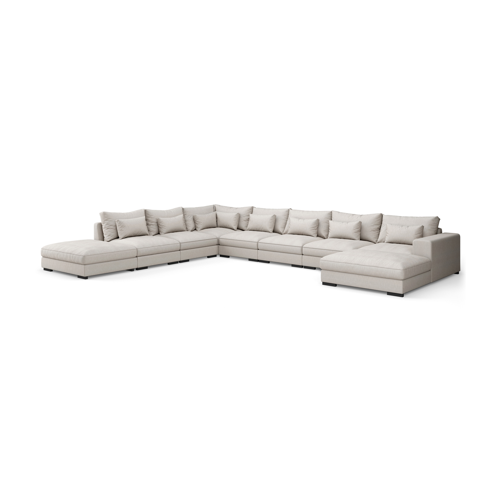 7-sitssoffa Scandinavian Choice Dubai U-formad Modulsoffa med Schäslong och Divan 527 cm