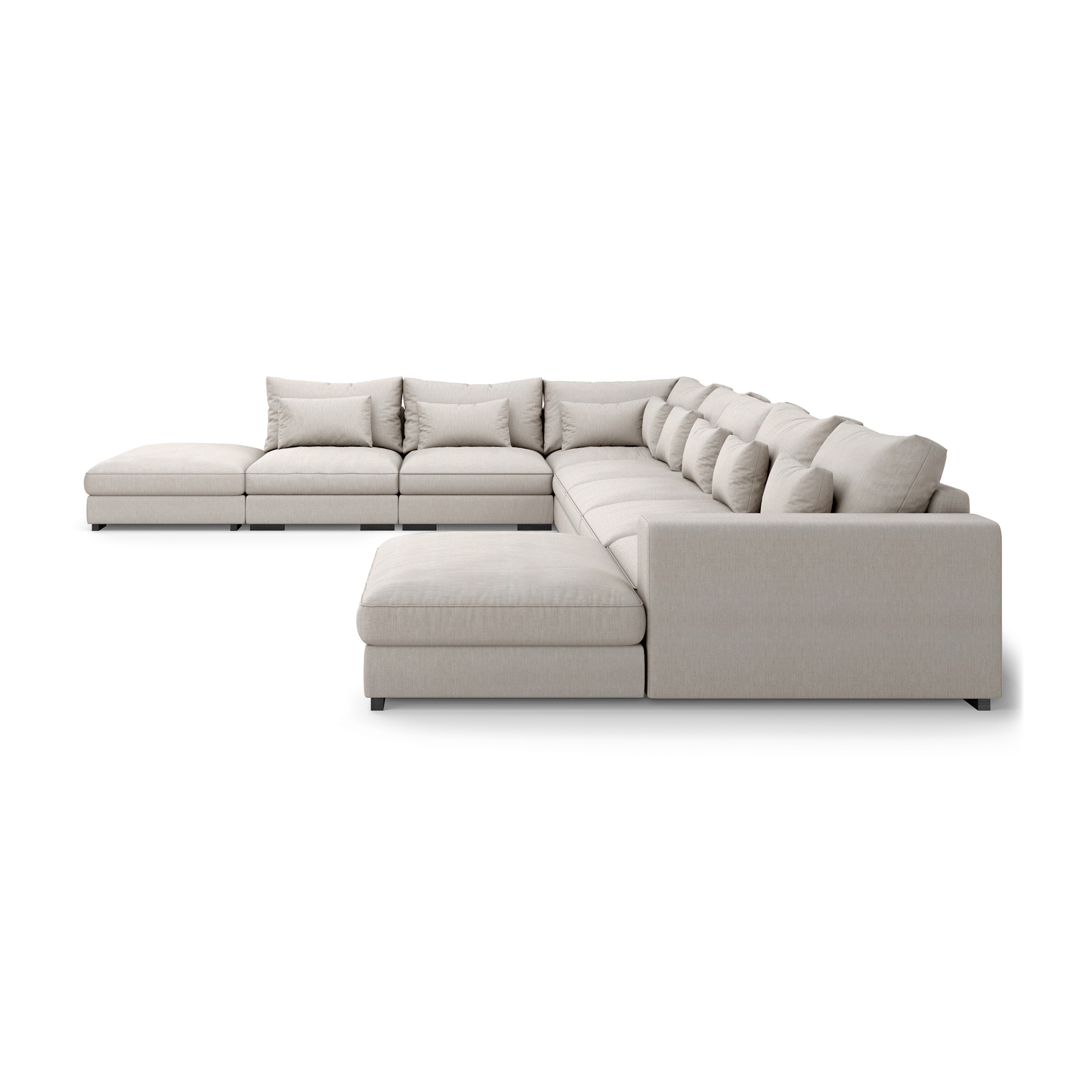 7-sitssoffa Scandinavian Choice Dubai U-formad Modulsoffa med Schäslong och Divan 527 cm