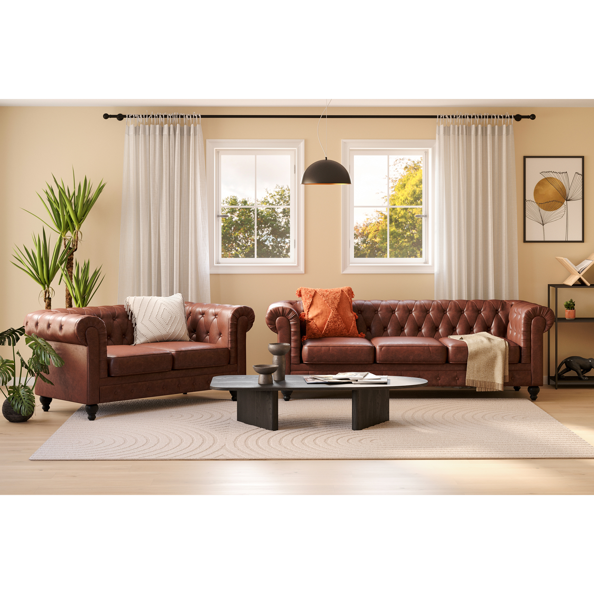 Soffgrupp Manor House Chesterfield Lyx 3-sits och 2-sits