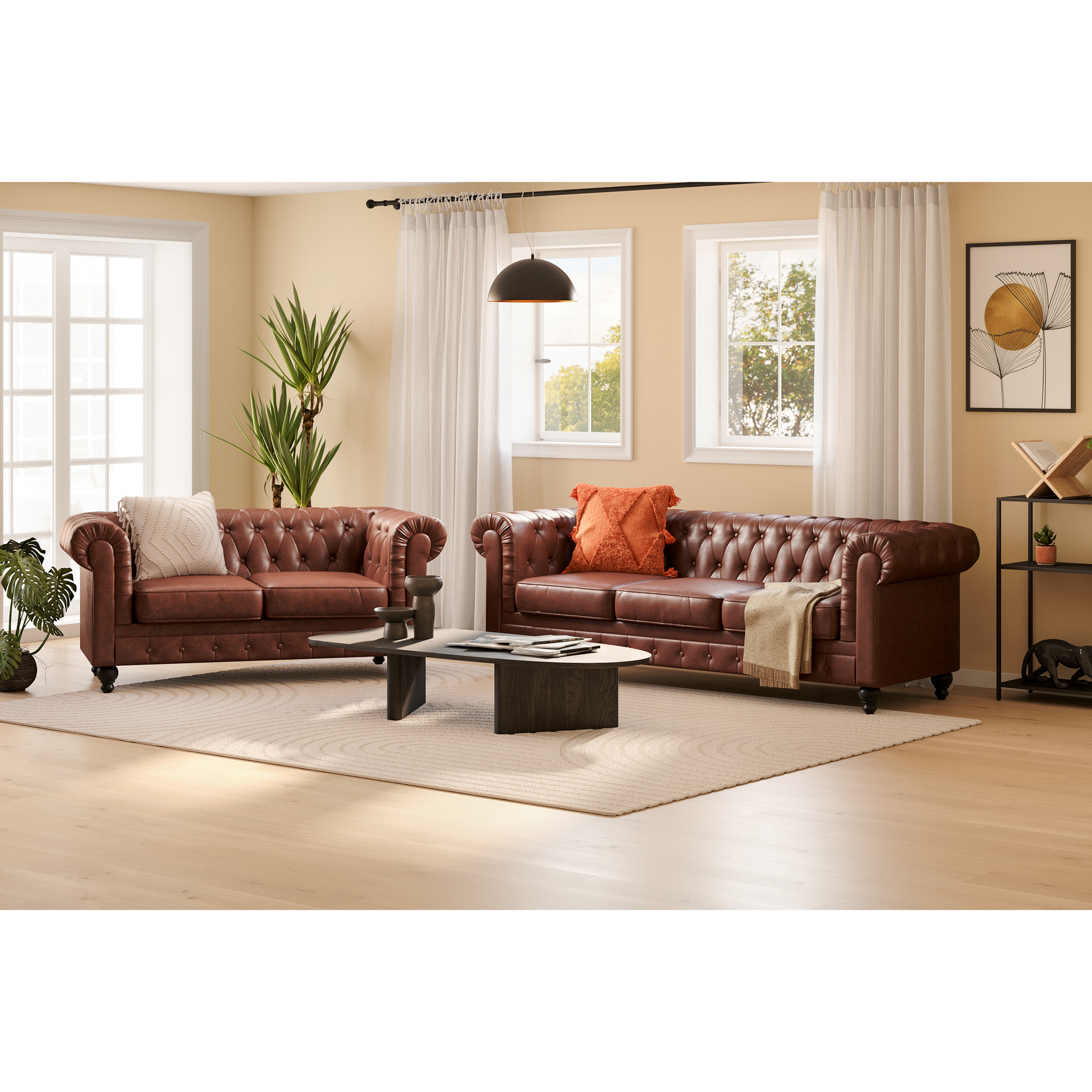 Soffgrupp Manor House Chesterfield Lyx 3-sits och 2-sits