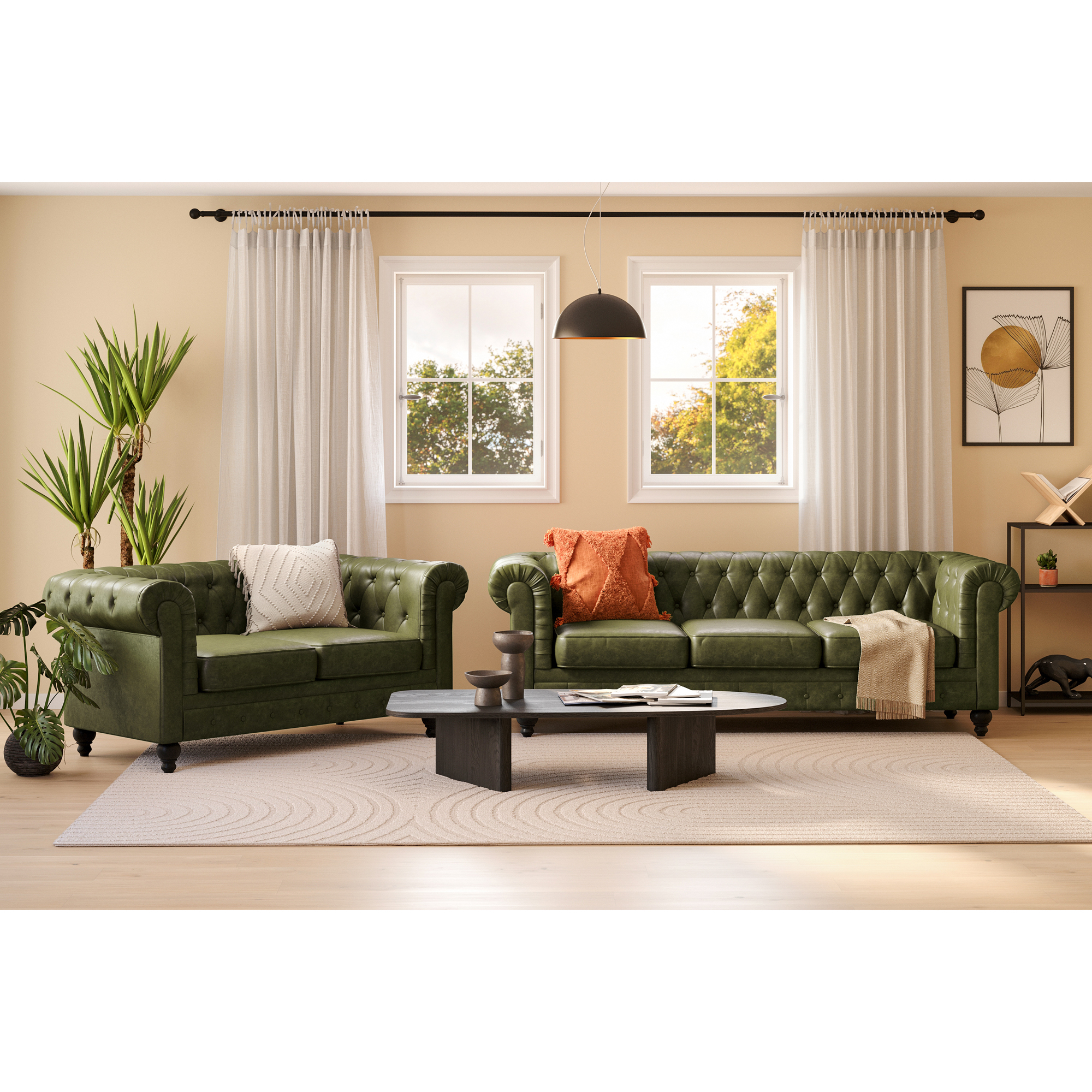 Soffgrupp Manor House Chesterfield Lyx 3-sits och 2-sits