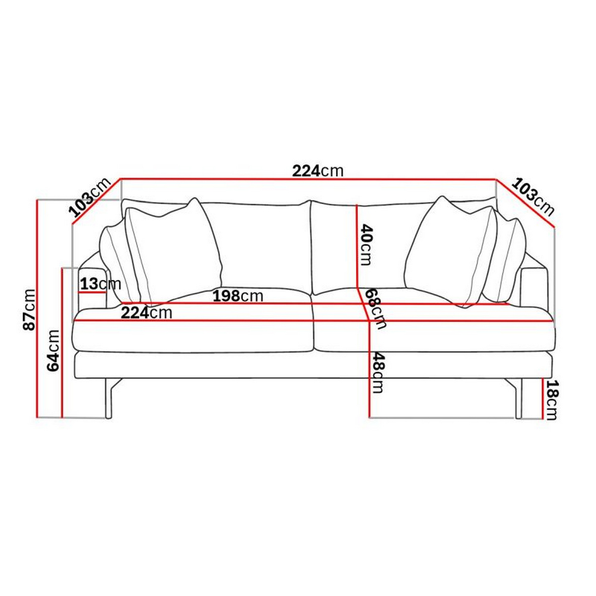 4-sitssoffa Scandi Days Menard Djup Soffa 225 cm