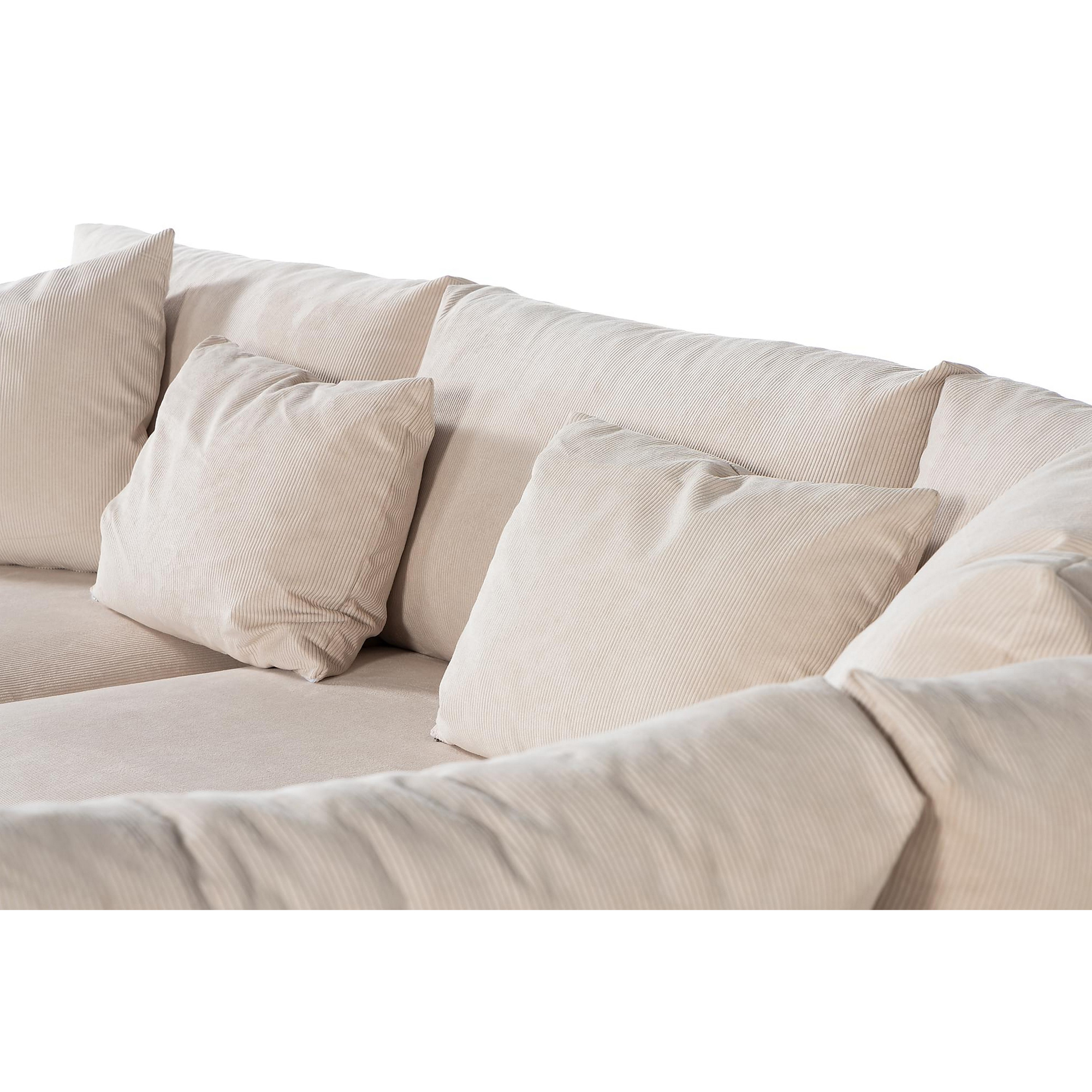 4-sitssoffa Scandi Days Menard L-formad Djup med Schäslong 293 cm inkl Nackkuddar