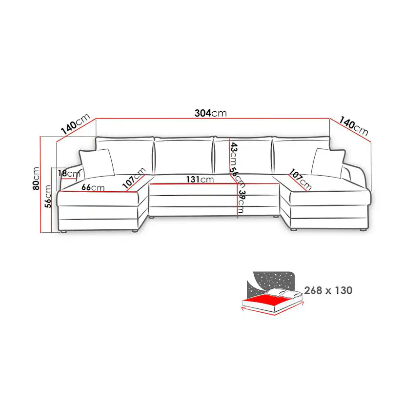 Bäddsoffa Bloomington Alvared 4-sits