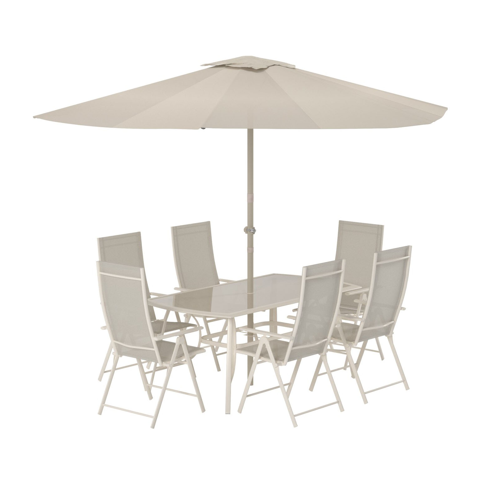 Matgrupp Venture Home Brekki Matbord med  6 stolar och Parasoll