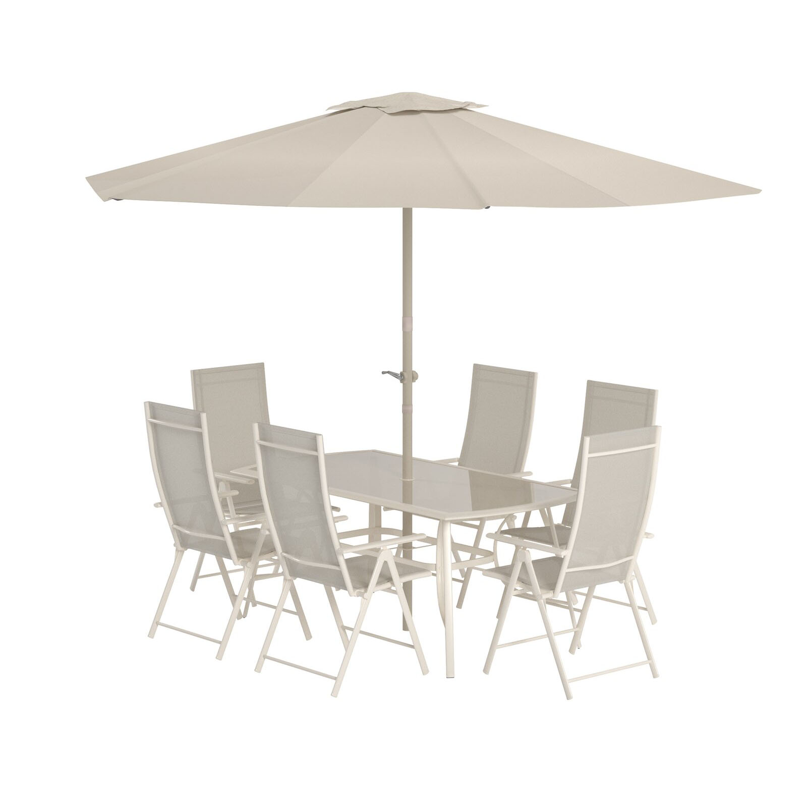 Matgrupp Venture Home Brekki Matbord med  6 stolar och Parasoll