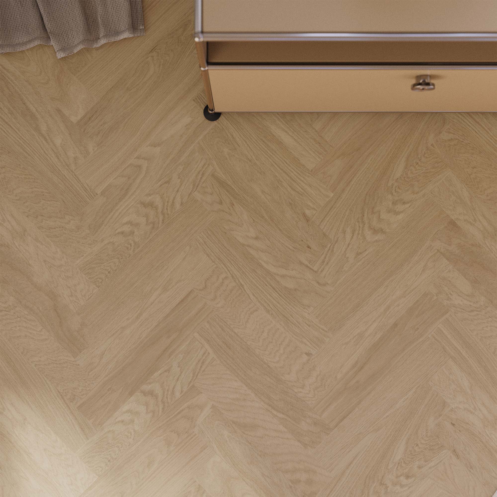 Trägolv Bjelin Härdad Ek Sigtuna Classic Fiskben Misty White