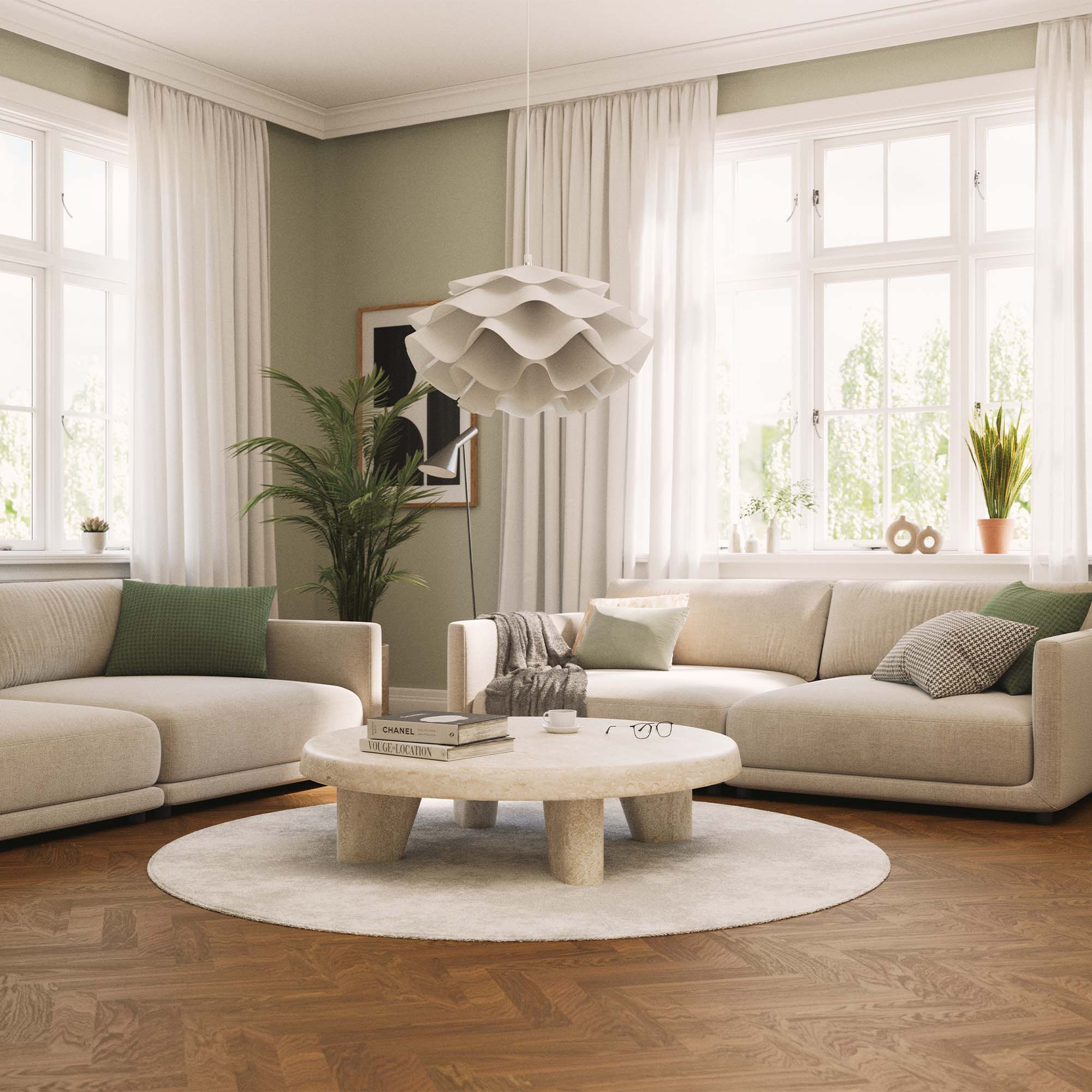 Trägolv Bjelin Härdad Ek Sandviken Classic Fiskben Terra Brown