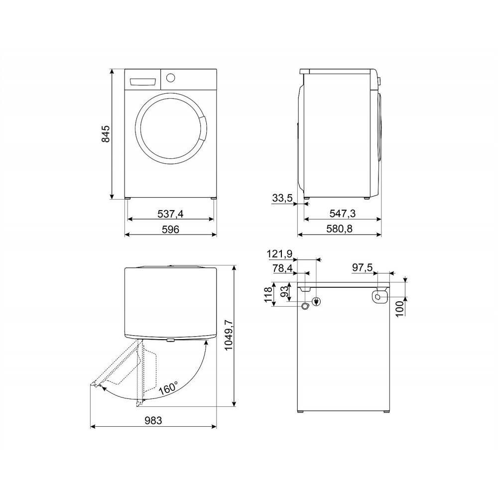 Tvätt- och Torkpaket SMEG WNP84SEAIN DNP82SEIN Invertermotor 1400 varv