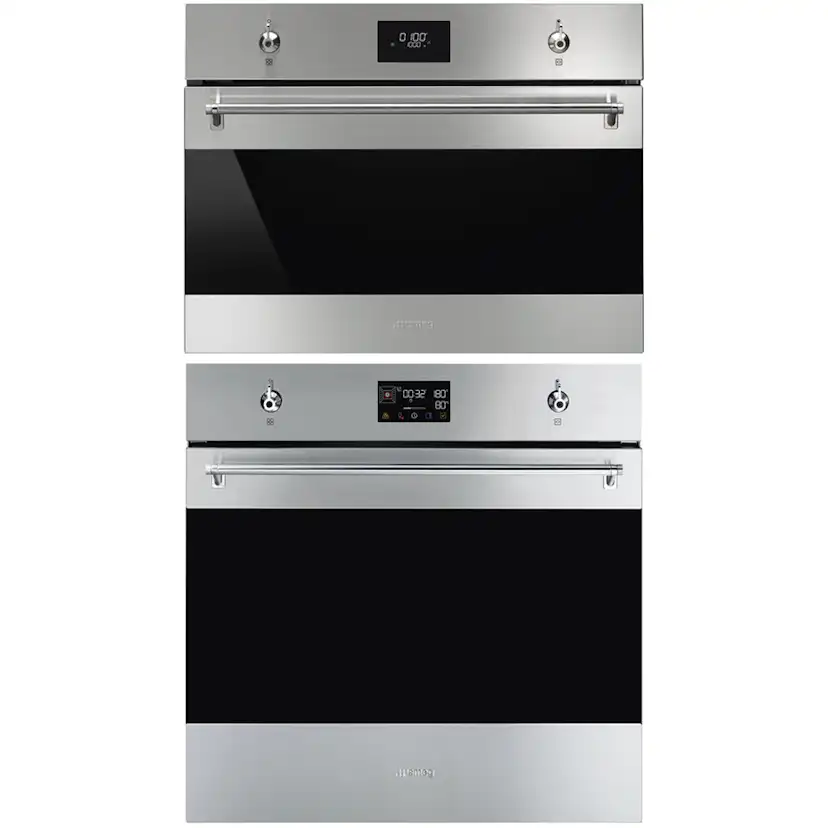 Ugn- och Mikropaket Smeg SO6302S3PX + SO4301M1X Ånga och Matlagningstermometer