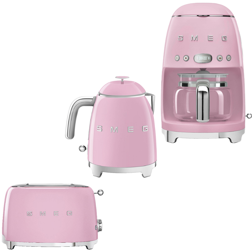 Frukostpaket Smeg Lilla Brödrost, Vattenkokare & Kaffebryggare