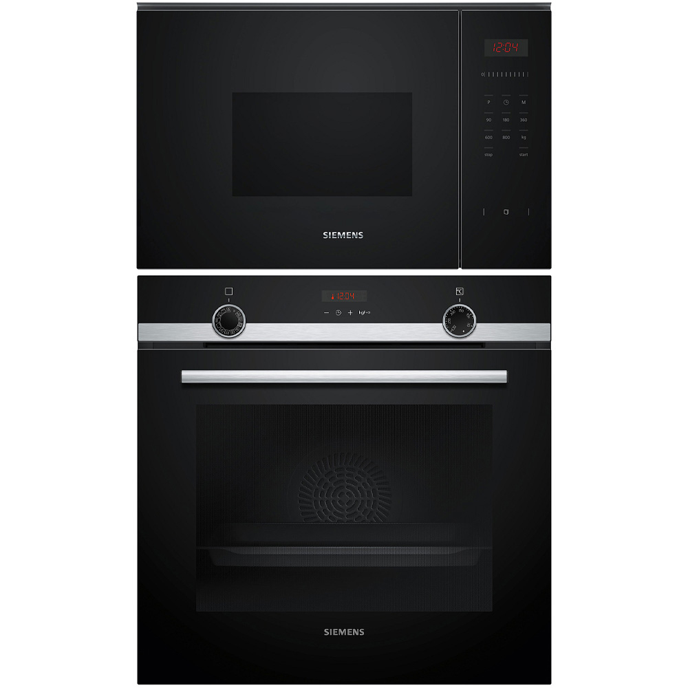 Ugn och Mikro Siemens iQ300 HQ574AER3 + BF523LMB1 Inbyggnadsugn Med Ångfunktion Svart