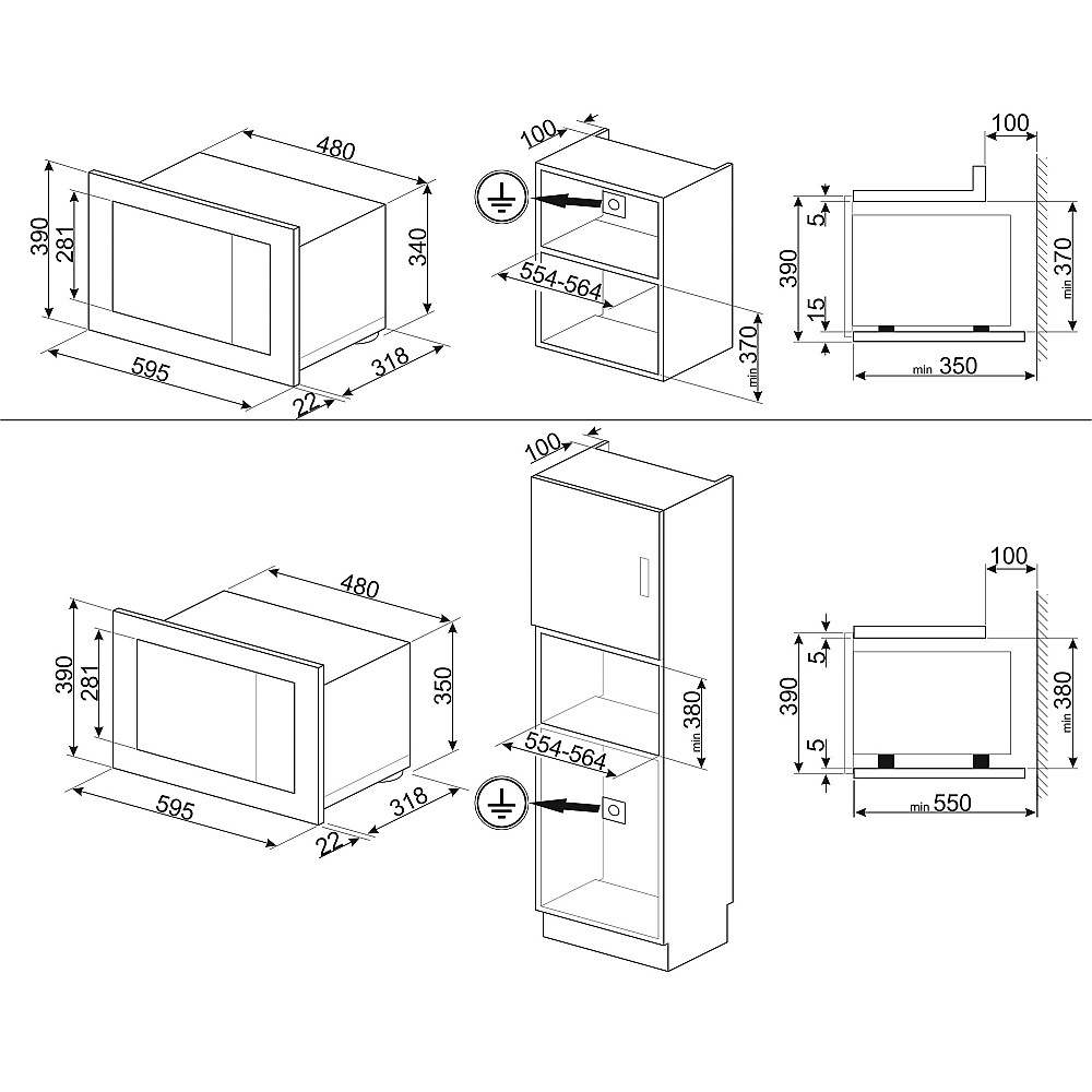Ugn och Mikro Smeg SF6300TVX + FMI320X2 Classic Rostfri