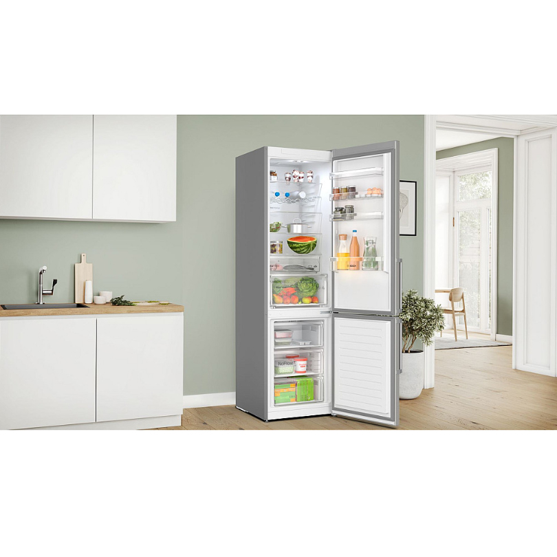 Kombiskåp Kyl/frys BOSCH 2 st KGN397ICT Serie 4 203cm Energiklass C Rostfritt Stål