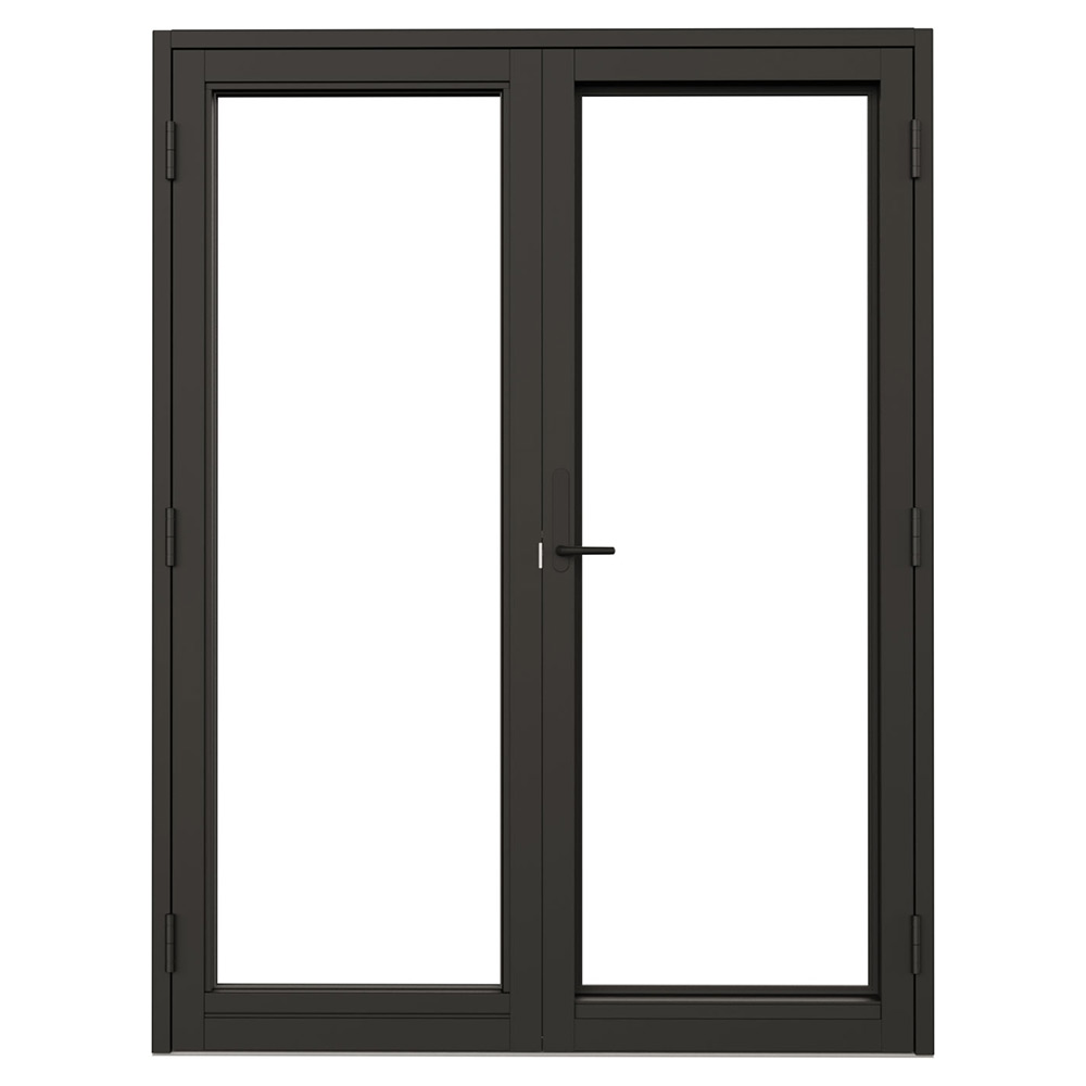 Parfönsterdörr NorDan Svanenmärkt NTech Helglasad Aluminium BlackLine Svart