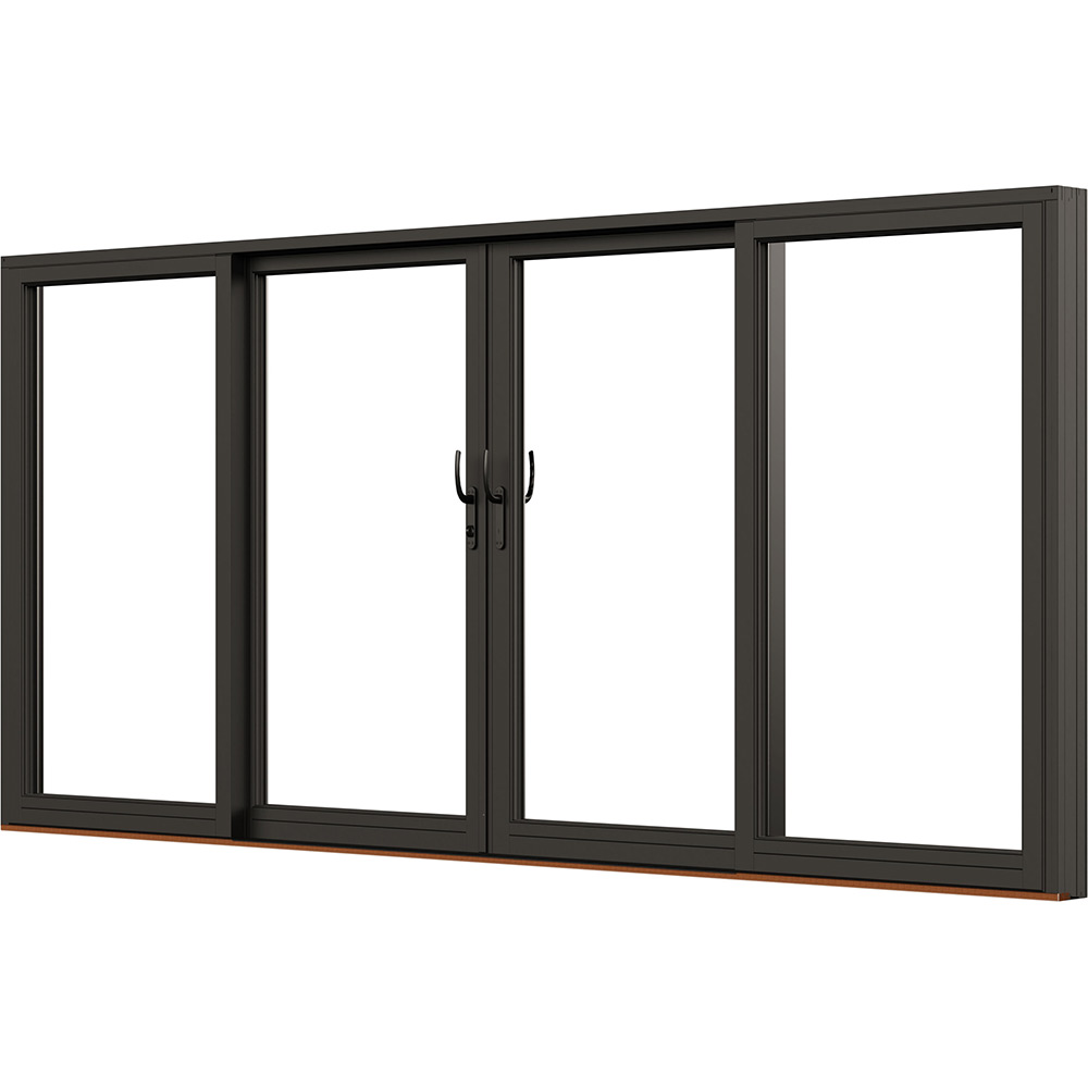 Parskjutdörr NorDan Svanenmärkt NTech Aluminium 4-Delad BlackLine Svart