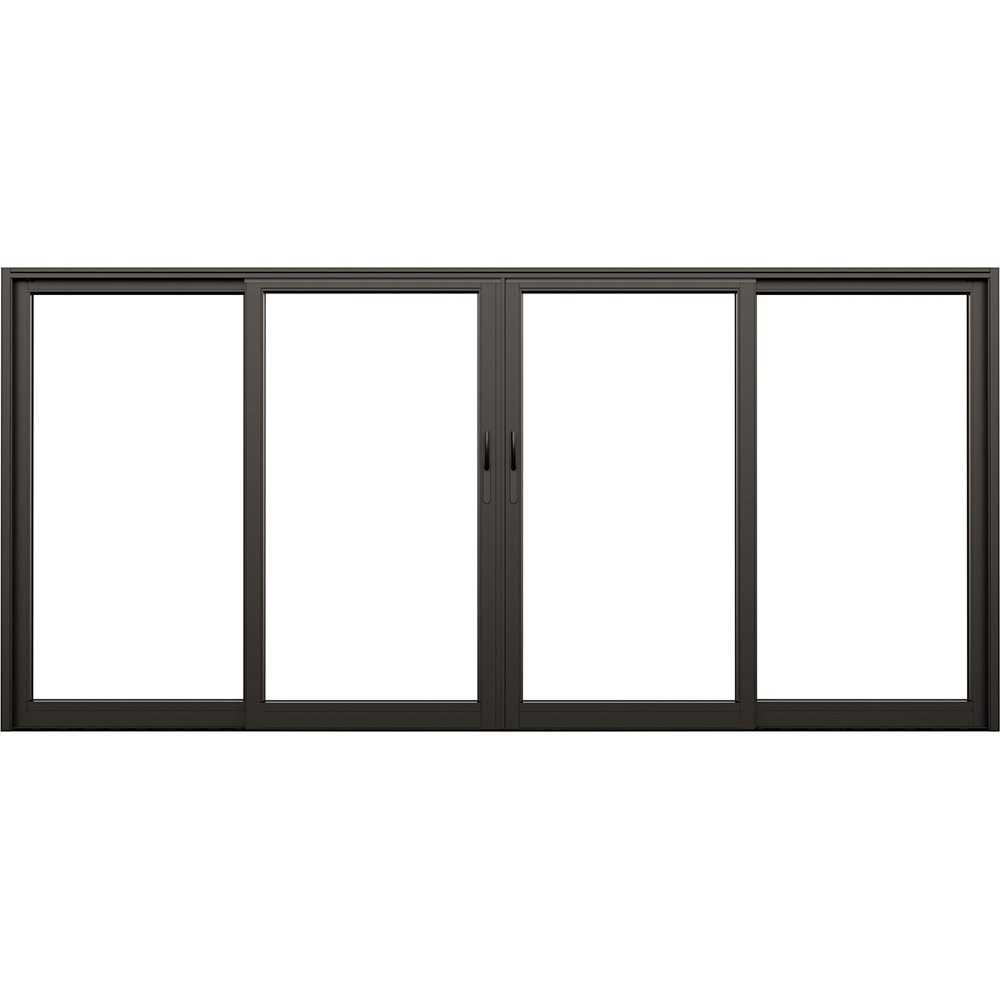 Parskjutdörr NorDan Svanenmärkt NTech Aluminium 4-Delad BlackLine Svart