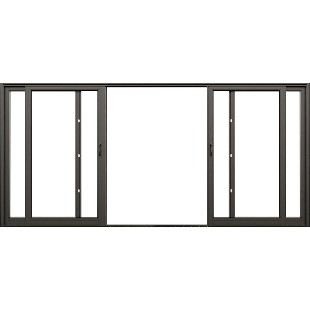 Parskjutdörr NorDan Svanenmärkt NTech Aluminium 4-Delad BlackLine Svart