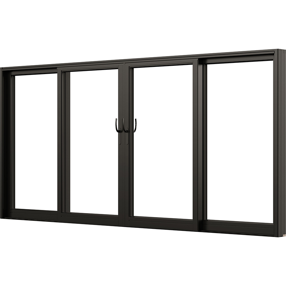 Parskjutdörr NorDan Svanenmärkt NTech Aluminium 4-Delad BlackLine Svart