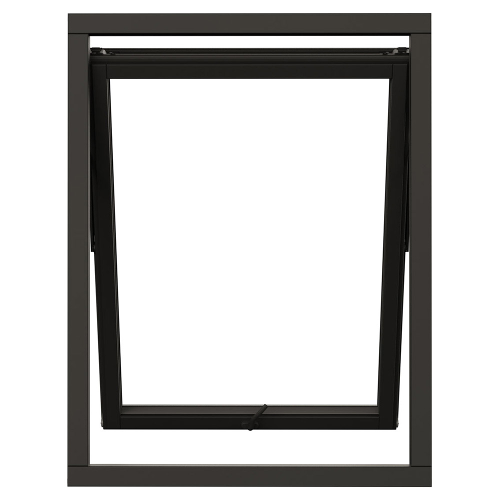 Vridfönster NorDan Svanenmärkt NTech 3-Glas Aluminium BlackLine Svart