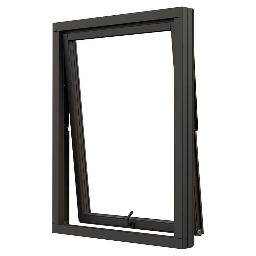 Vridfönster NorDan Svanenmärkt NTech 3-Glas Aluminium BlackLine Svart