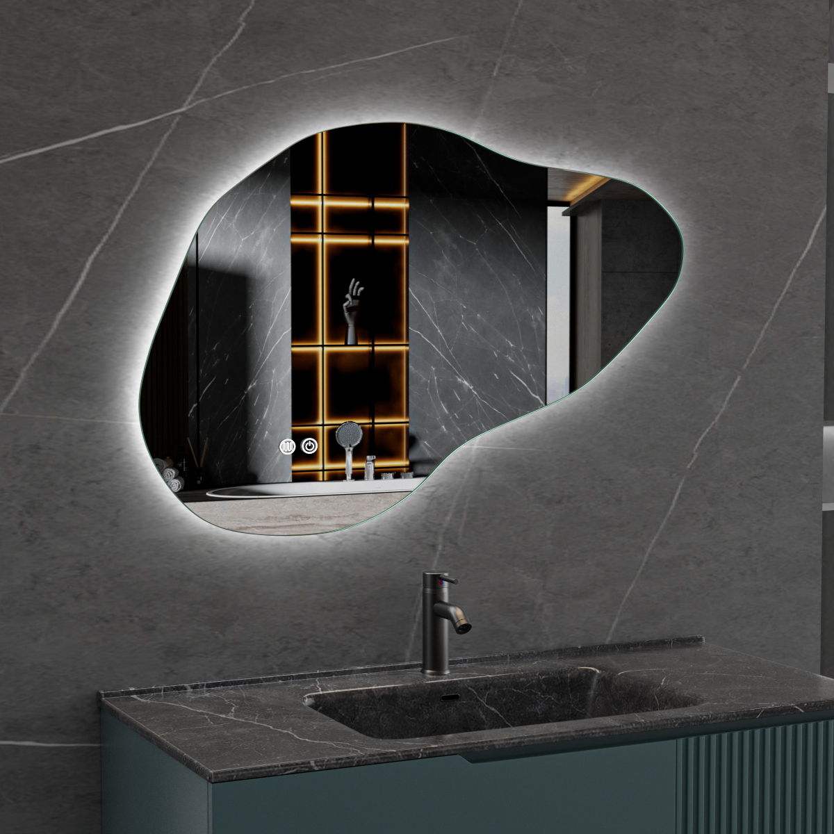 Badrumsspegel Lyfco med LED-Belysning 90x60 cm