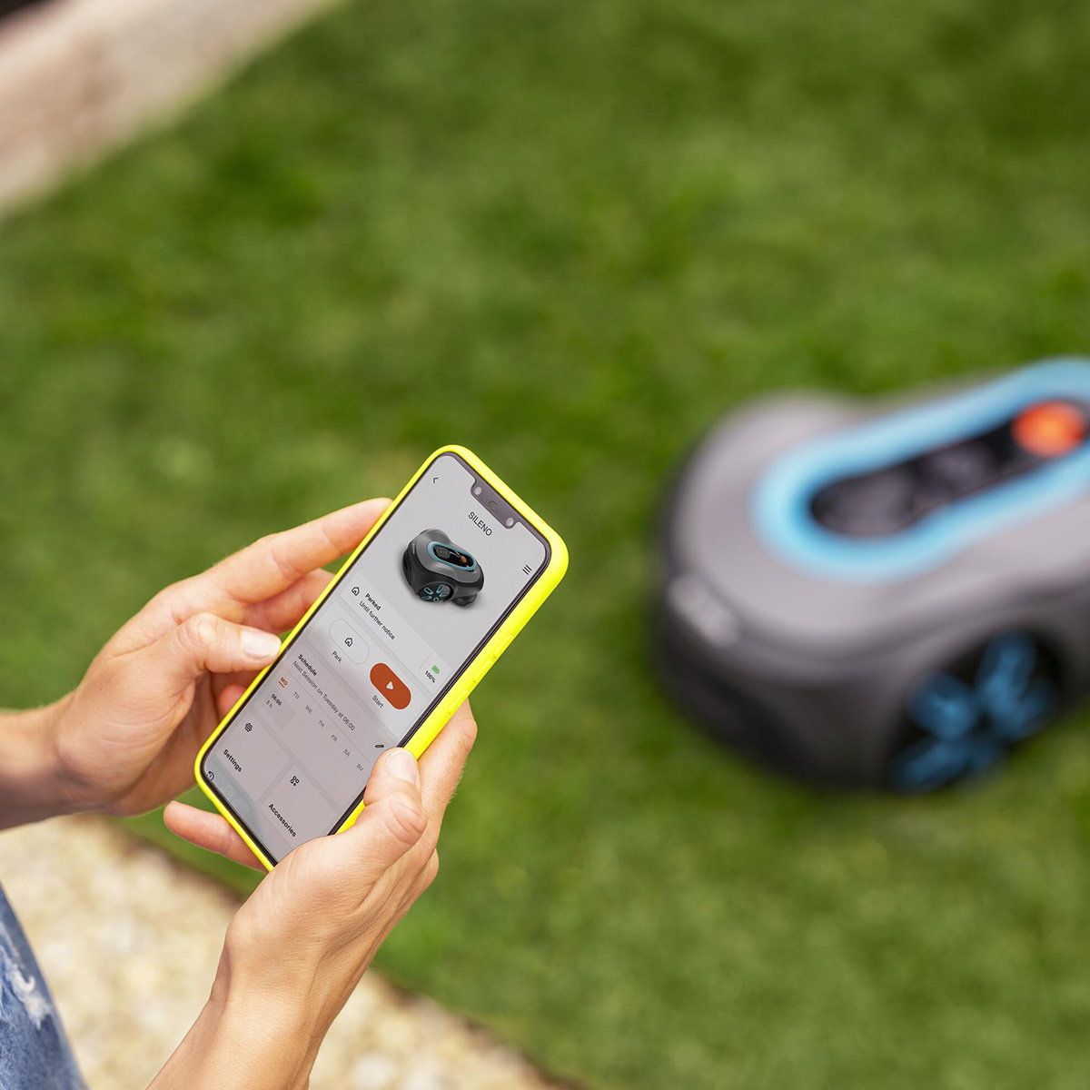 Robotgräsklippare Gardena Smart Sileno Free 900 Utan Slinga Paket Med Robothus