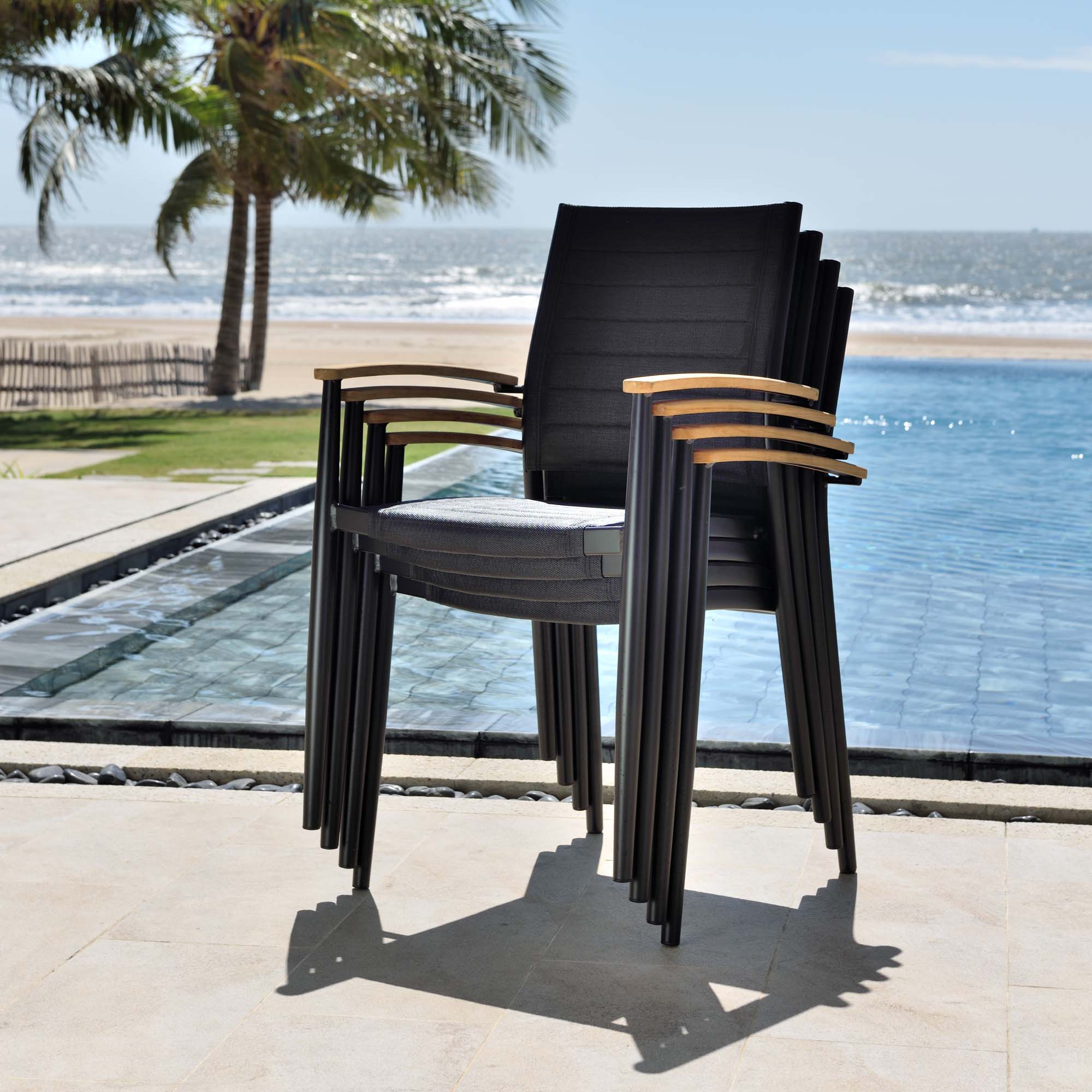 Matgrupp Utomhus LifestyleGarden Portals 95 cm 4 Lite-fåtöljer