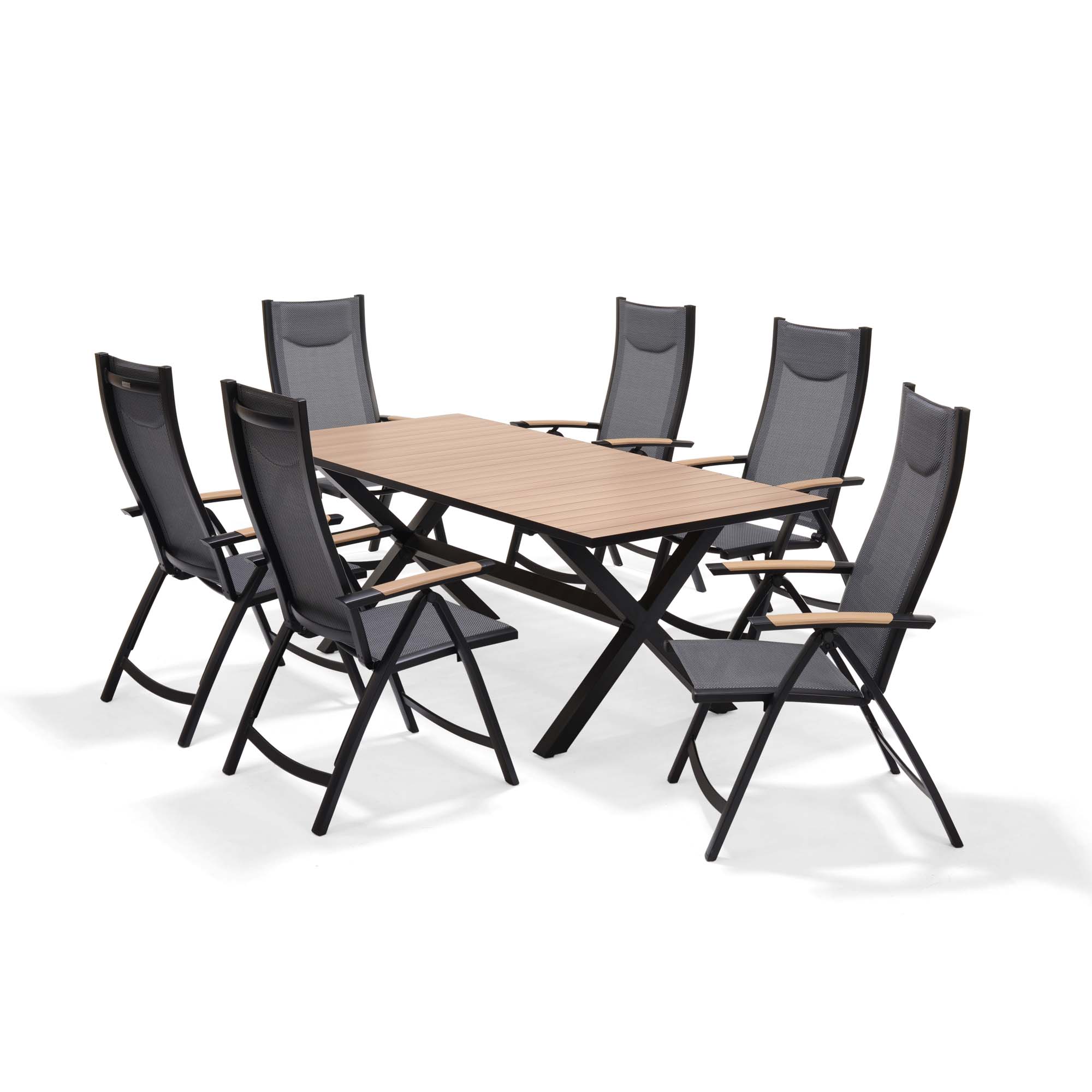 Matgrupp Utomhus LifestyleGarden Panama 200 cm 6 positionsstolar
