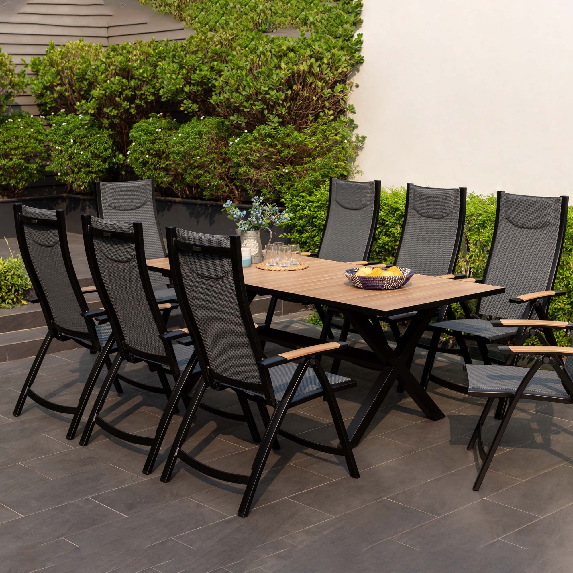 Matgrupp Utomhus LifestyleGarden Panama 200 cm 8 positionsstolar