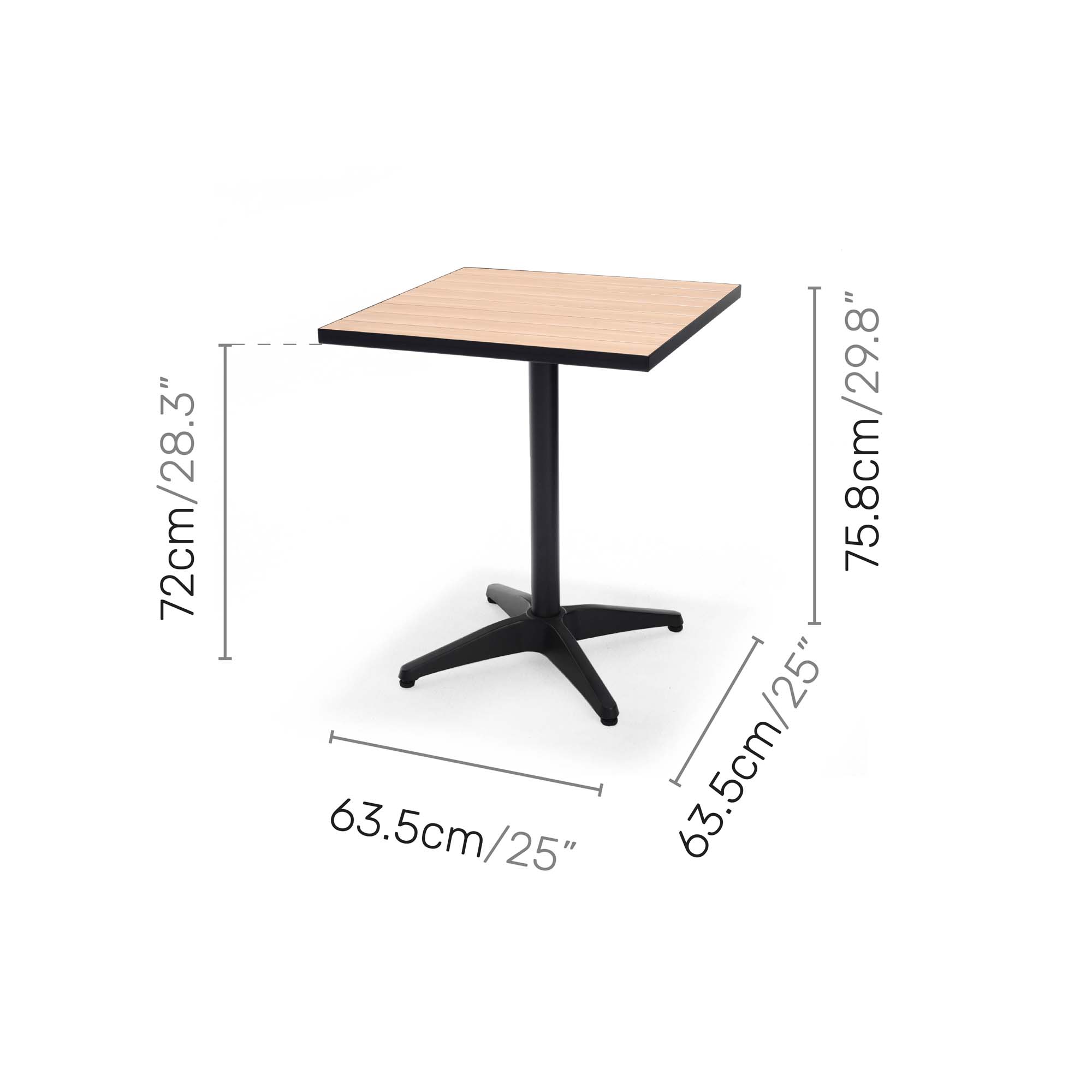 Caféset LifestyleGarden Panama 2x stapelbara karmstolar & bistrobord