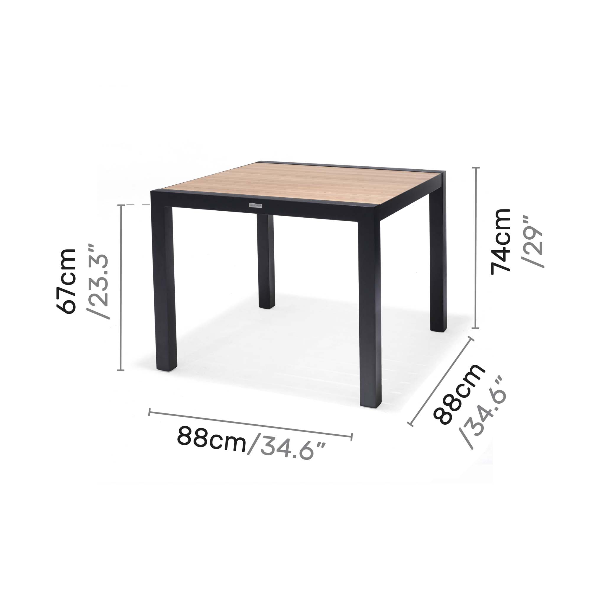 Matgrupp Utomhus LifestyleGarden Panama 90 cm 4 stapelbara karmstolar