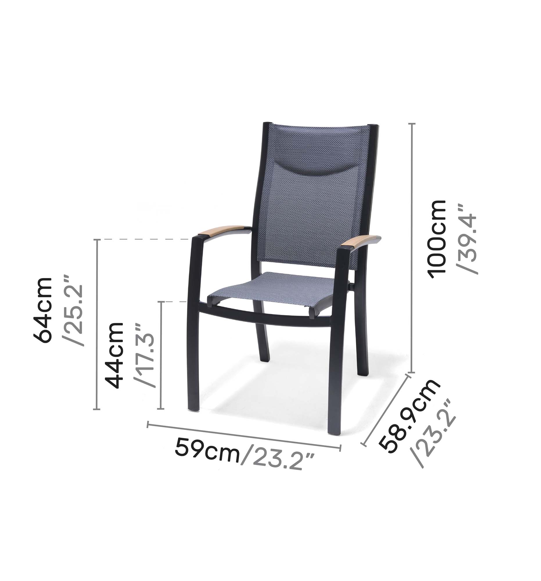 Karmstol för utomhusbruk LifestyleGarden Solana carver 4-pack