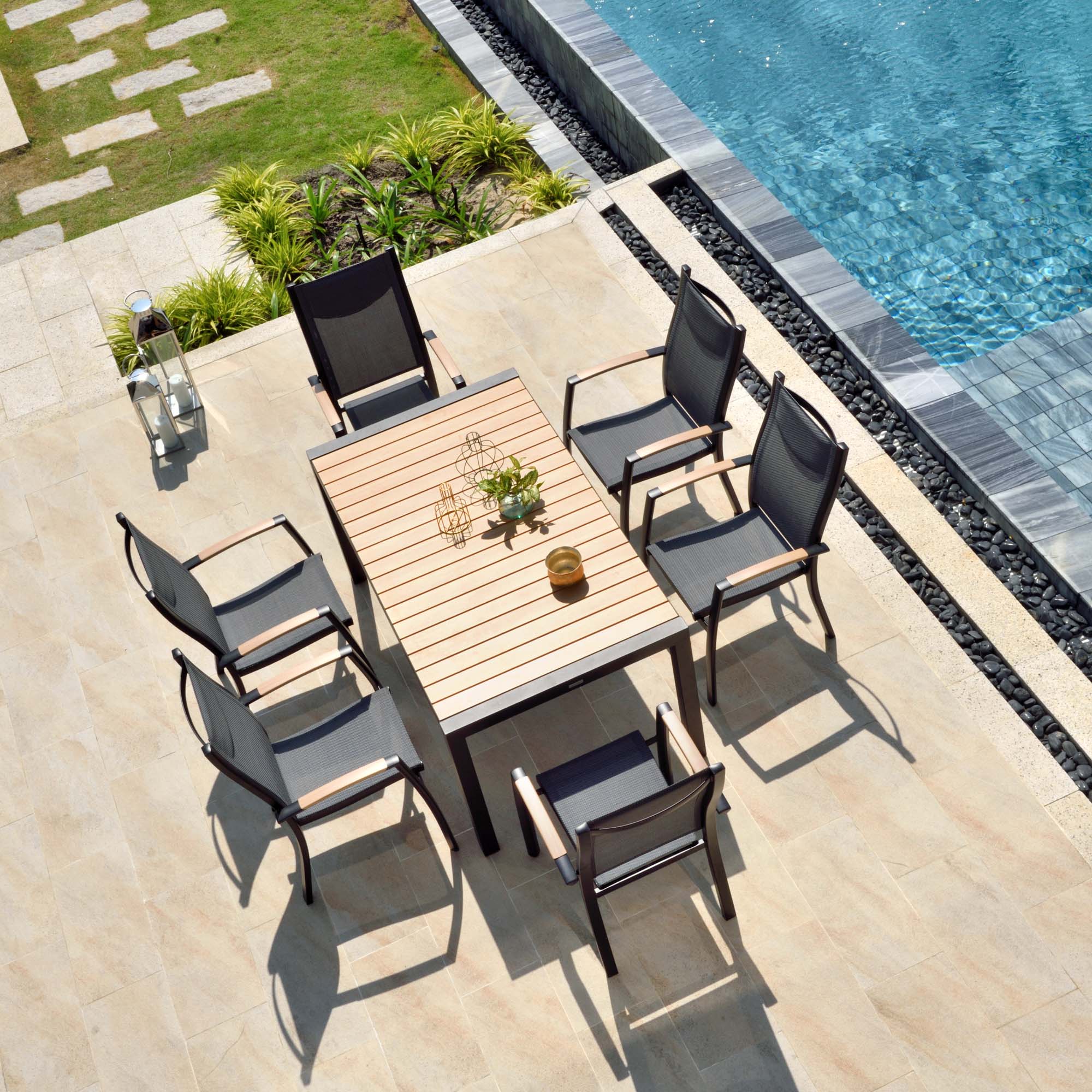 Karmstol för utomhusbruk LifestyleGarden Solana carver 4-pack