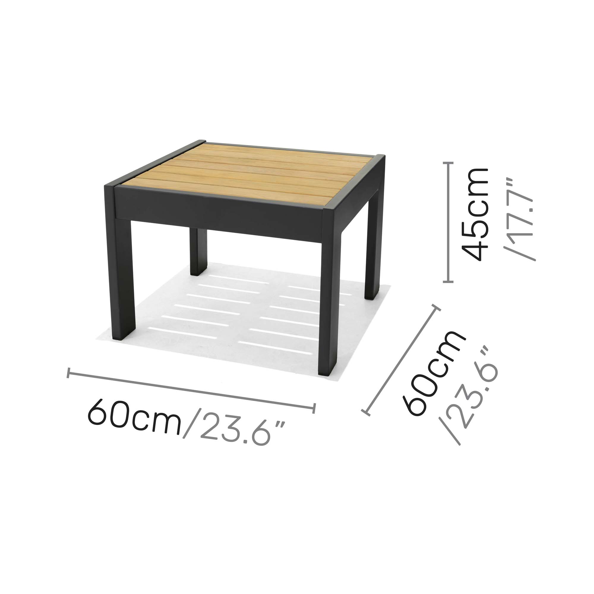 Matgrupp Utomhus LifestyleGarden PALAU 2x sidostolar + sidobord 60 cm