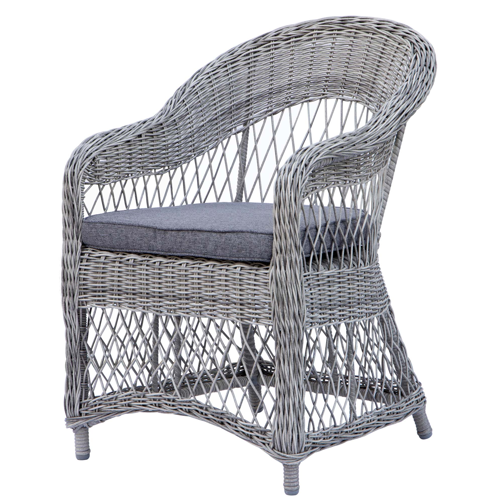 Matgrupp Utomhus Baltic Garden 220 cm bord och 6 Merida grå stolar